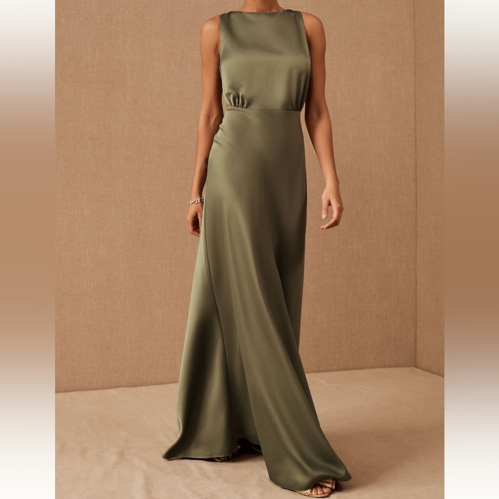 BHLDN Beckett Satin Maxi Dress
